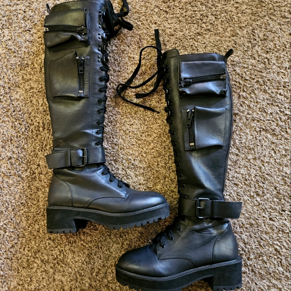 Obsidian Pocket Combat Boots- Women's 12